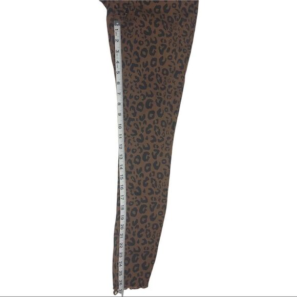 Kut From The Kloth Leopard Print Jeans Donna Ankle Skinny, Raw Hem Brown Black 0 - Picture 12 of 15